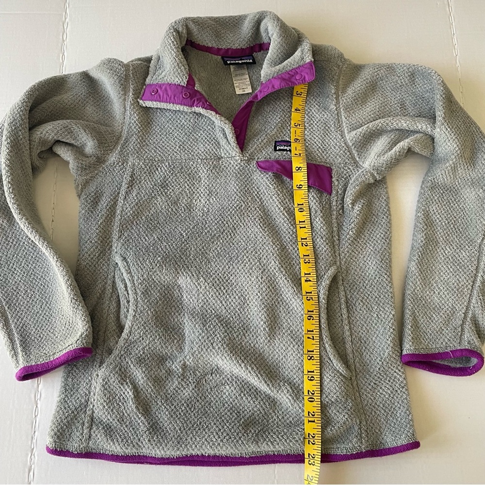 Patagonia Gray Fleece Pullover with Purple Accents - Picture 5 of 8